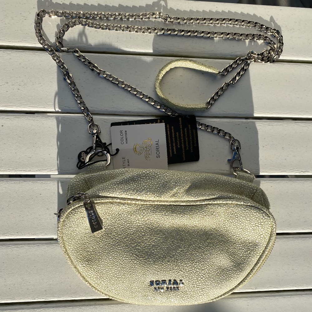 Sorial Oceana Pouch chain crossbody leather green